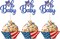 24-Piece Independence Day Cupcake Toppers, 4th of July “Oh Baby” Cupcake Picks for Baby Shower, Party Cake Decorating Supplies